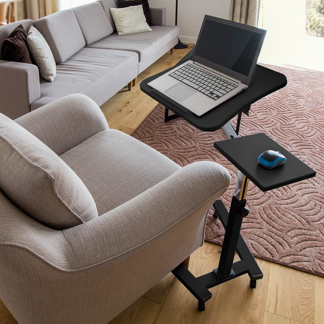 Laptop Bed Table, Sofa Desk, Portable Laptop Desk, with Mouse Pad, Desk on Wheels, Adjustable Laptop Table, Tatkraft Joy, 2