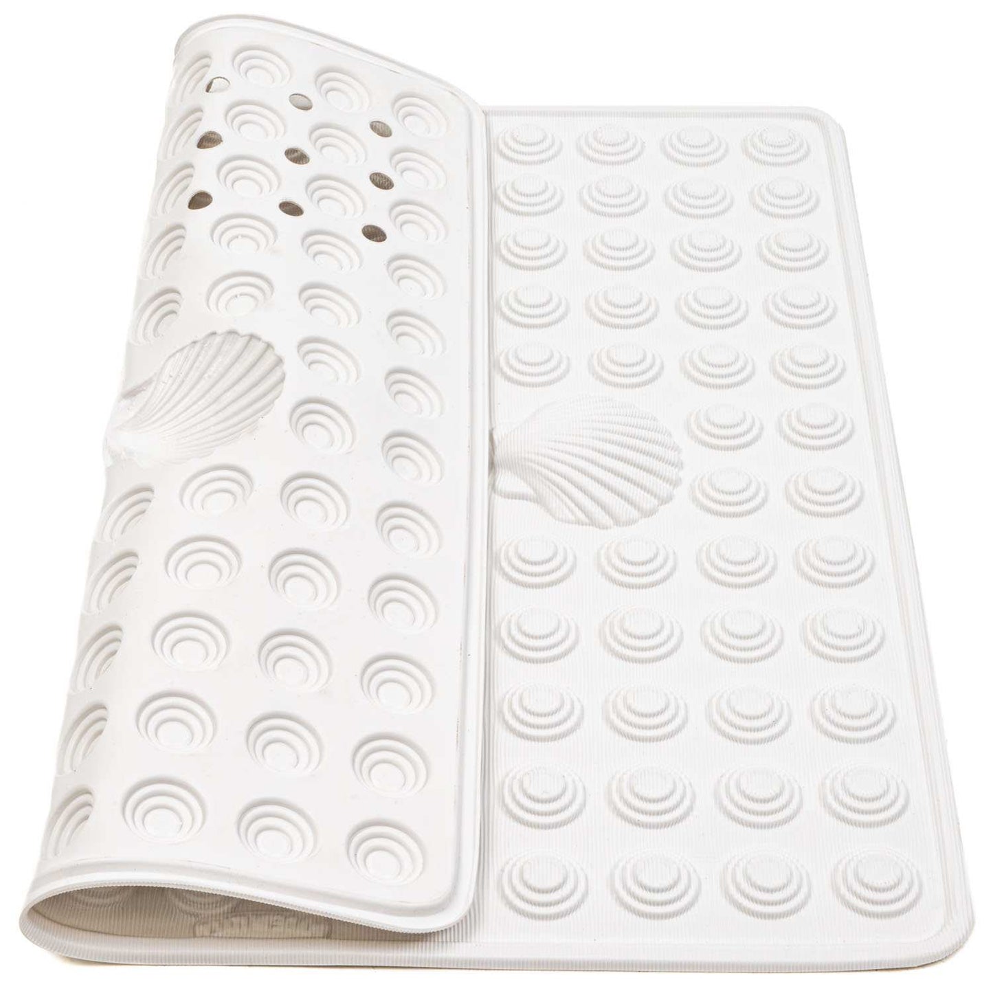 Non Slip Shower Mat, 48x48cm, Mildew Resistant, White, Made in Italy, Tatkraft Shell, 9