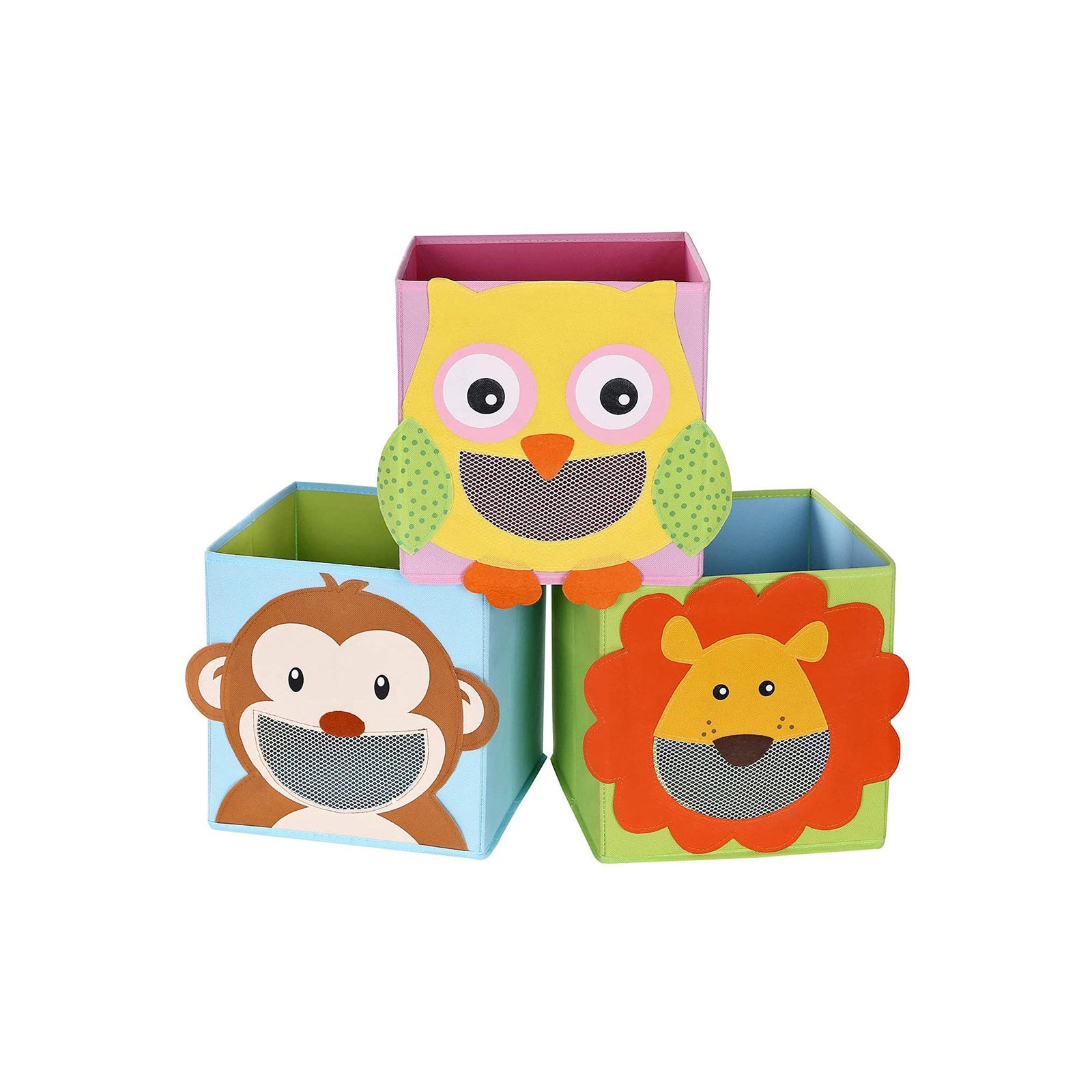 Storage Box Set of 3, Toy Boxes, Toy Organiser, Foldable Cubes, 1