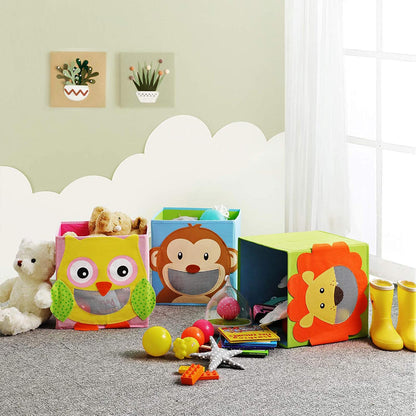 Storage Box Set of 3, Toy Boxes, Toy Organiser, Foldable Cubes, 3