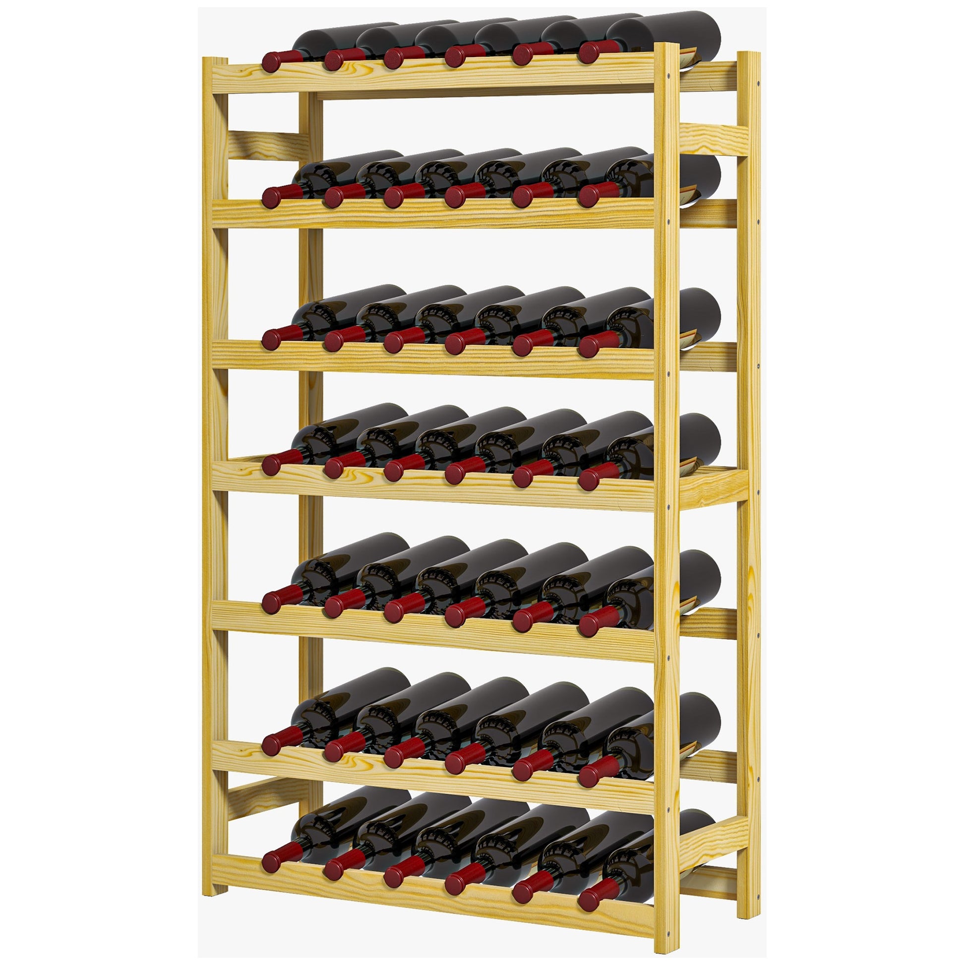 42-Bottle Wooden Wine Rack - Natural Finish, HOMCOM, 1