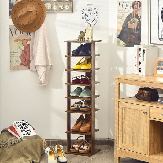 Wooden Shoe Rack, Tall Shoe Rack, Small Shoe Rack, Vertical Shoe Rack, Costway, 1