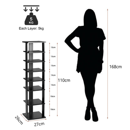 Wooden Shoe Rack, Tall Shoe Rack, Small Shoe Rack, Vertical Shoe Rack, Slim Shoe Rack, Costway, 6