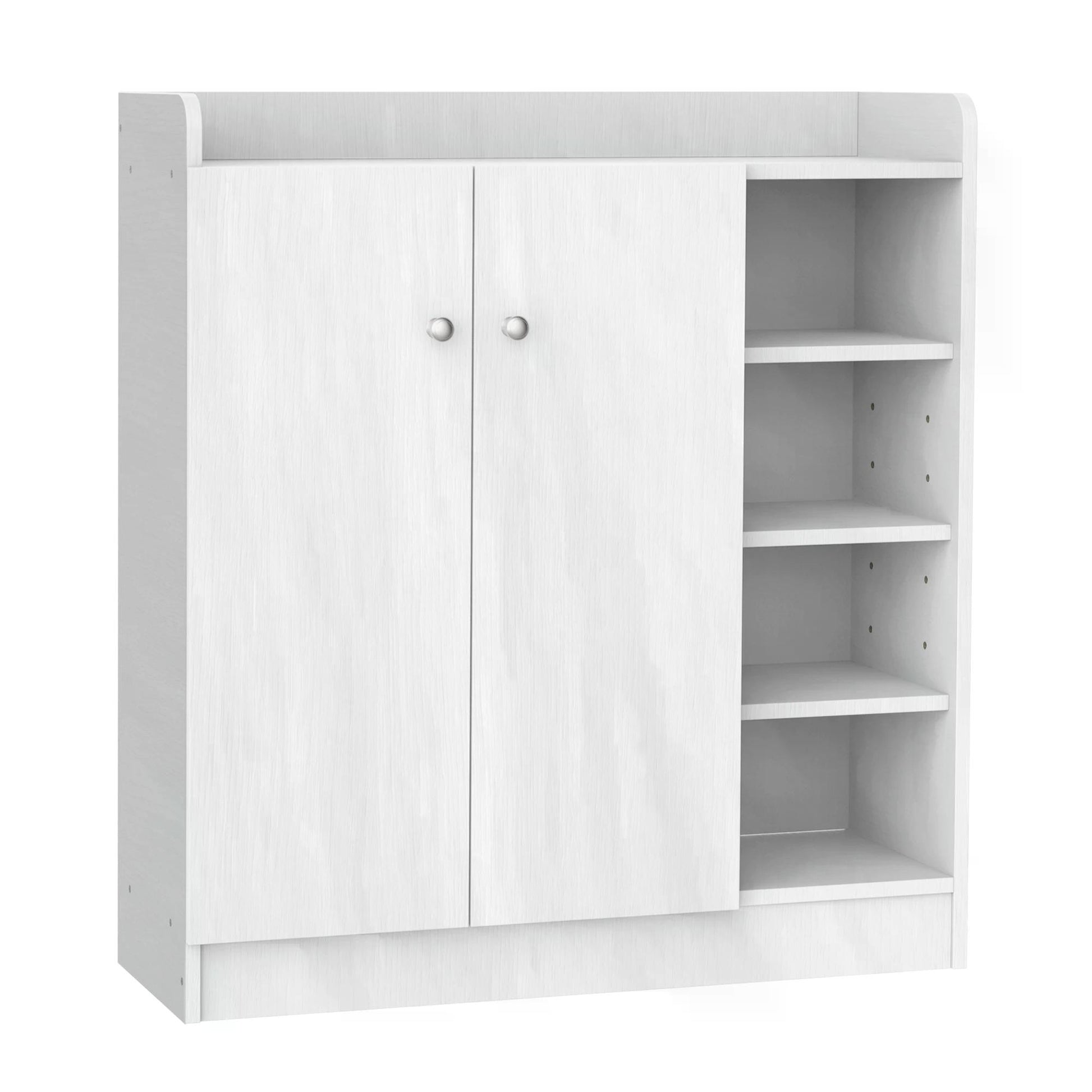 Shoe Storage Cabinet  Two Doors w/ Adjustable 4 Shelves Cupboard Footwear Rack Stand Organiser Hallway White, HOMCOM, 1