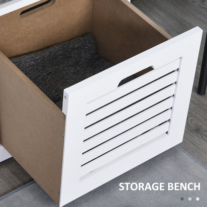 Shoe Storage Bench with 3 Drawers & Removable Grey Seat Cushion Hallway Organisation furniture, HOMCOM, 7