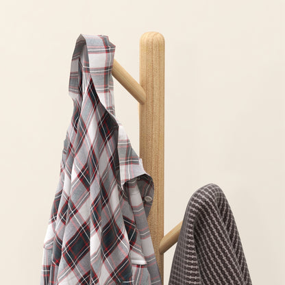 Eight-Hook Wooden Coat Rack - Natural, HOMCOM, 9