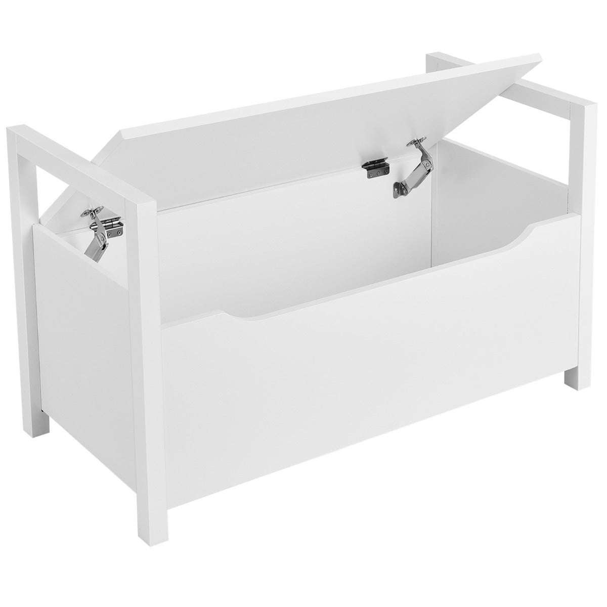 2-in-1 Wooden Shoe Changing Bench with Storage Space-White, Costway, 7