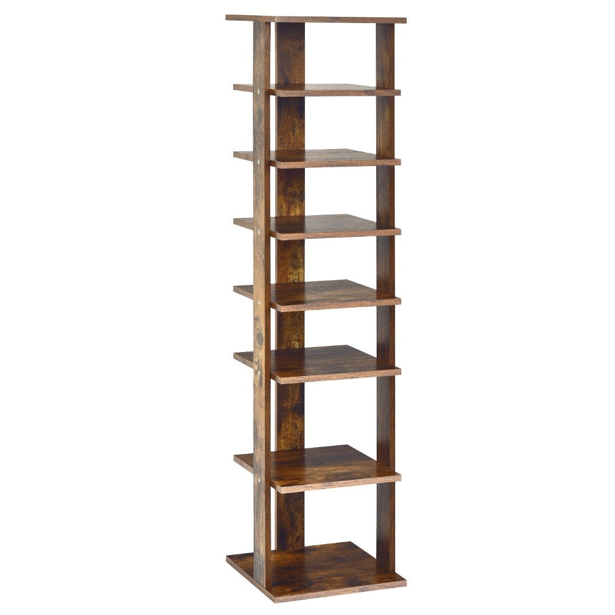 Wooden Vertical Shoe Rack with 7 Shelves-Brown, Costway, 1