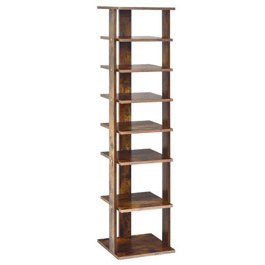 Wooden Vertical Shoe Rack with 7 Shelves-Brown, Costway, 1