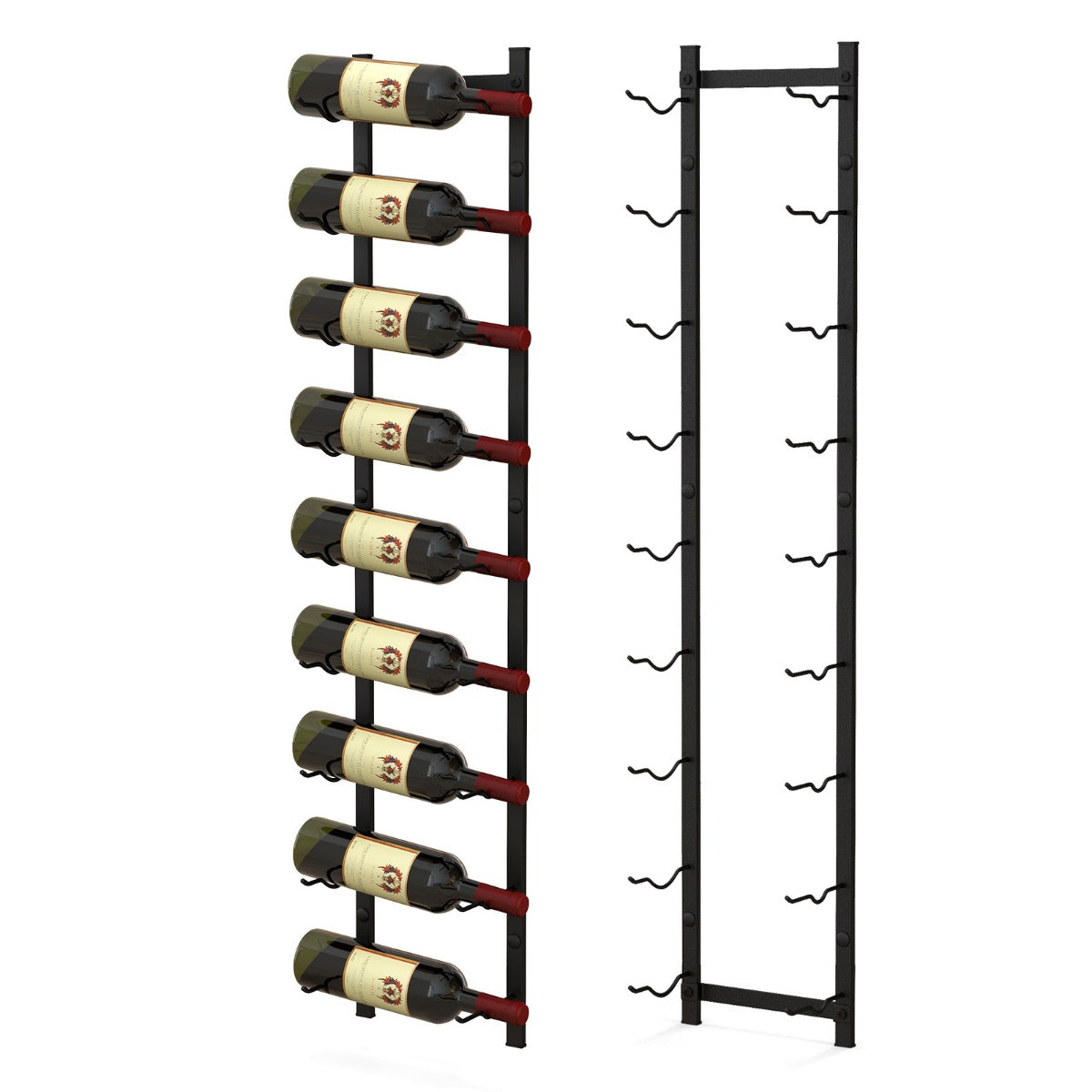 Wall Mounted Metal Wine Rack Organizer for Liquor and Champagne-M, Costway, 1