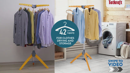 Sturdy Foldable Clothes Airer, Clothes Hangers Stand, Foldable Clothes Rack, Tripod Air Dryer, Tatkraft Palm, 6