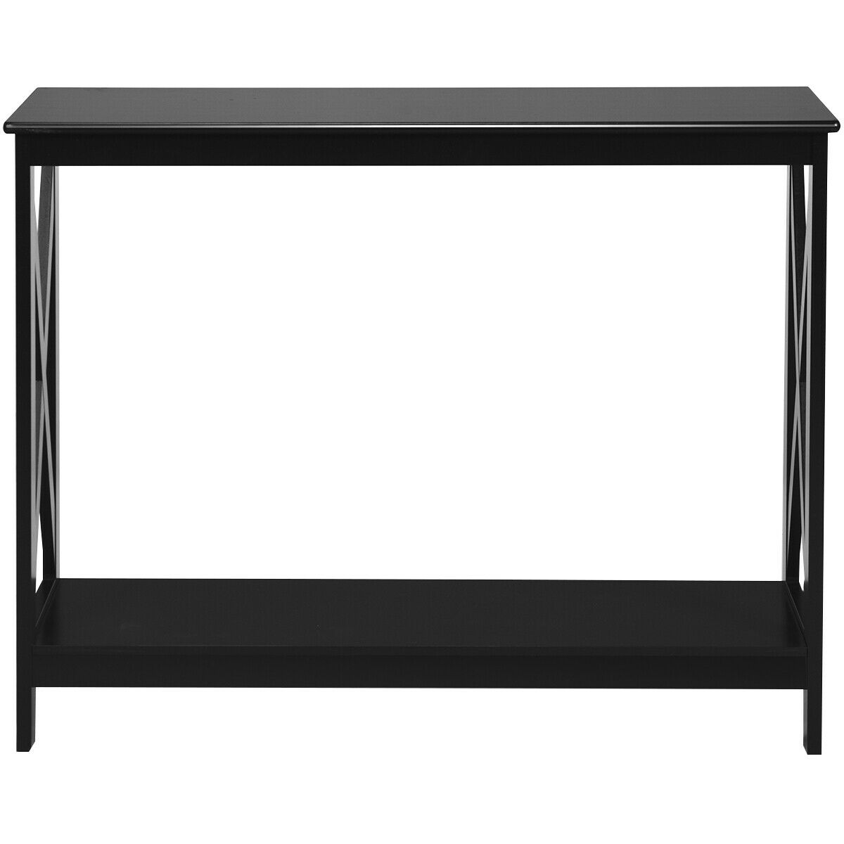 2 Tier Wooden Console Table-Black, Costway, 1