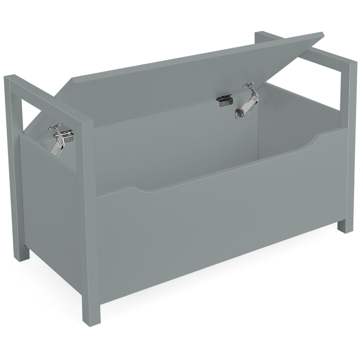 2-in-1 Wooden Shoe Changing Bench with Storage Space-Grey, Costway, 1