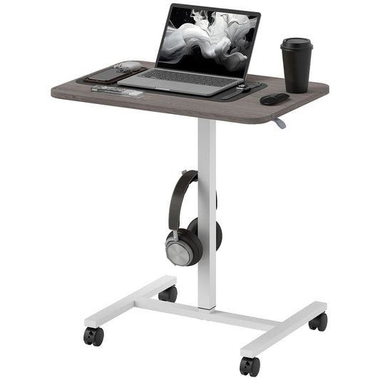 75-115cm Manual Adjustable Sit-To-Stand Desk - White/Grey, HOMCOM, 1