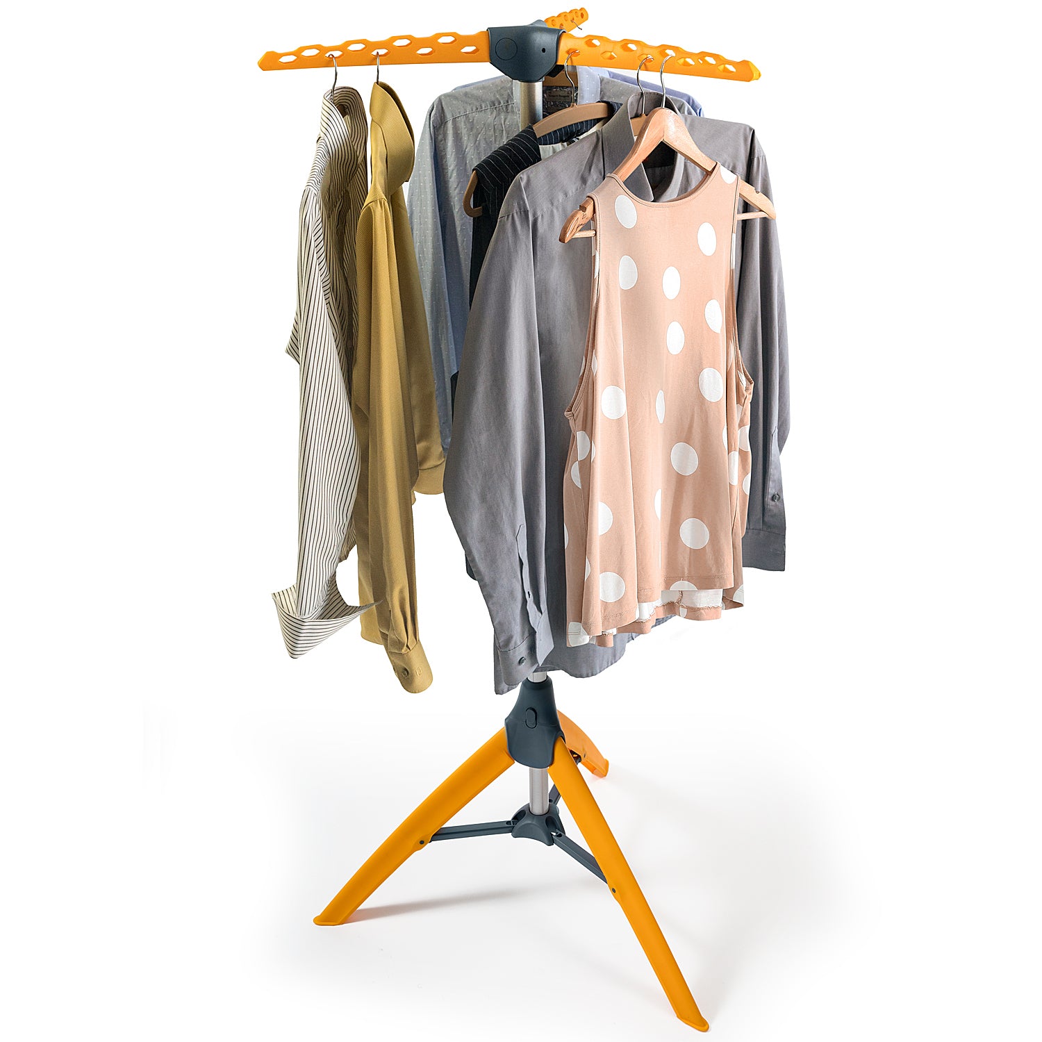Sturdy Foldable Clothes Airer, Clothes Hangers Stand, Foldable Clothes Rack, Tripod Air Dryer, Tatkraft Palm, 9