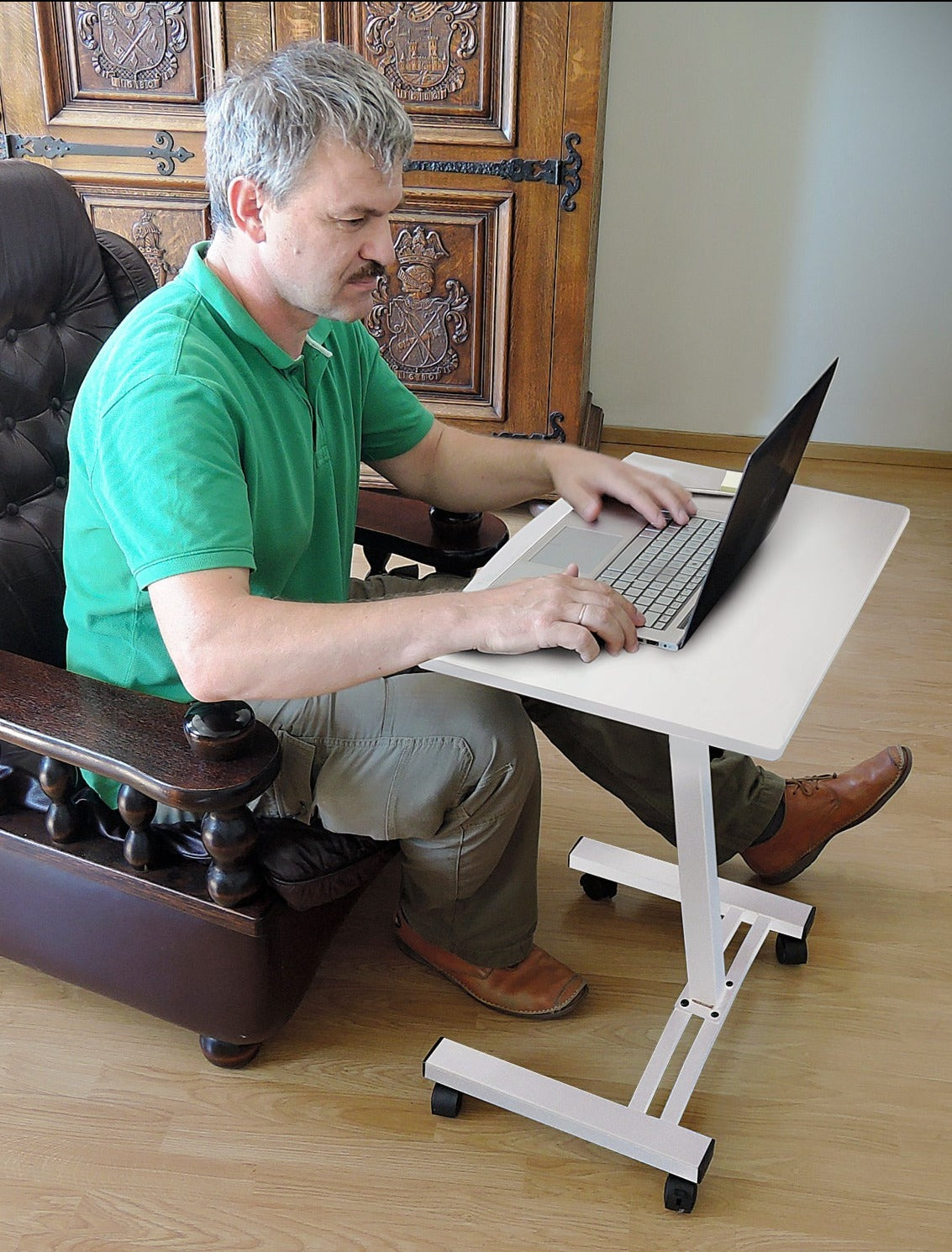 Laptop Table, Portable Laptop Table, Adjustable Height, Laptop Table for Bed, Laptop Table on Wheels, Tatkraft Cheer, 8