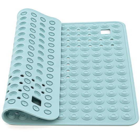 Tatkraft Detail - Heavy Duty Shower Mat Non Slip, Rubber Shower & Bathtub Mat with 134 Powerful Suction Cups, 60x60 cm, Blue, Made in Italy