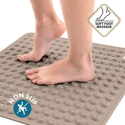 Shower-Mat Non Slip, PADOOR Heavy Duty Bathtub-Mat Curlable Quick Drain  Sturdy Bath Tub Mat Without Suction Cups for Indoor Outdoor Use 17x26 Inch