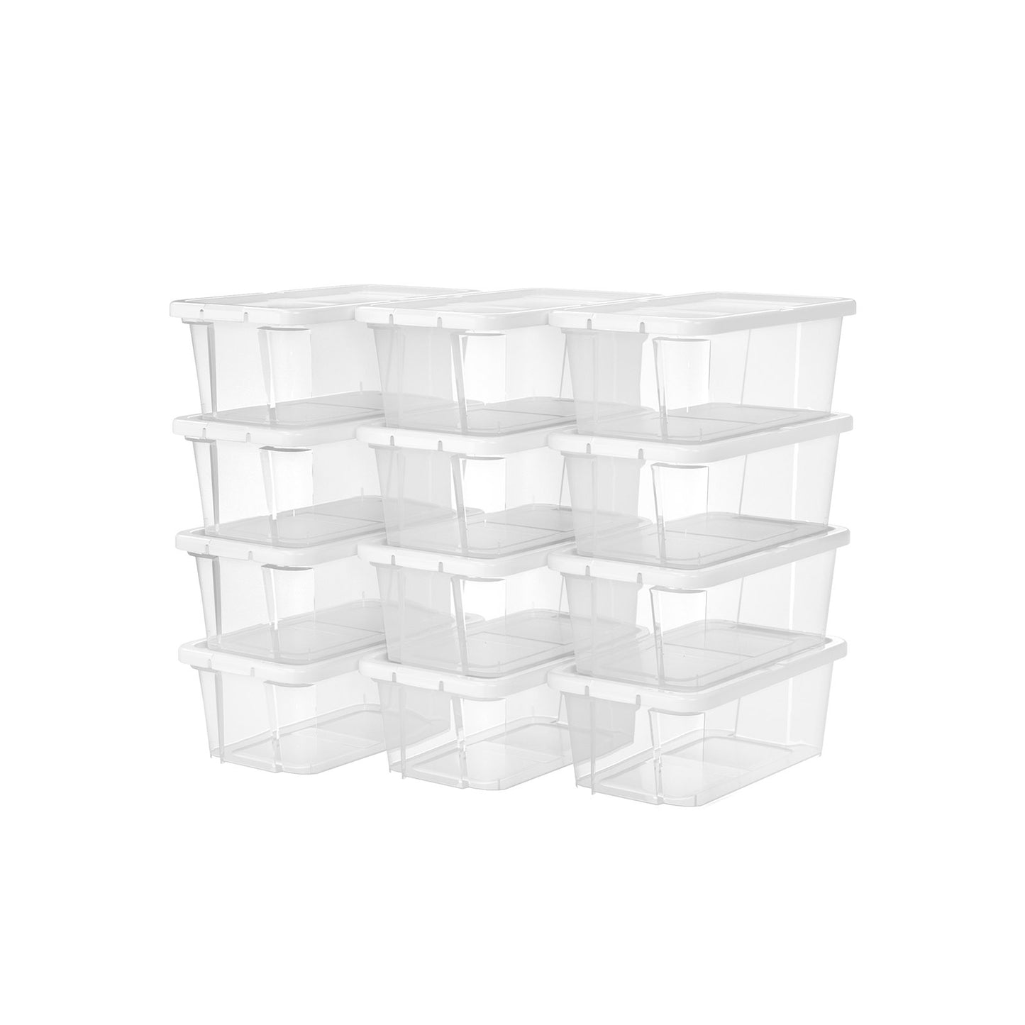 12 Set Shoe Boxes with Lids, Clear Transparent Stackable Versatile Storage Organiser, Sizes Up to UK 7.5, SONGMICS, 1