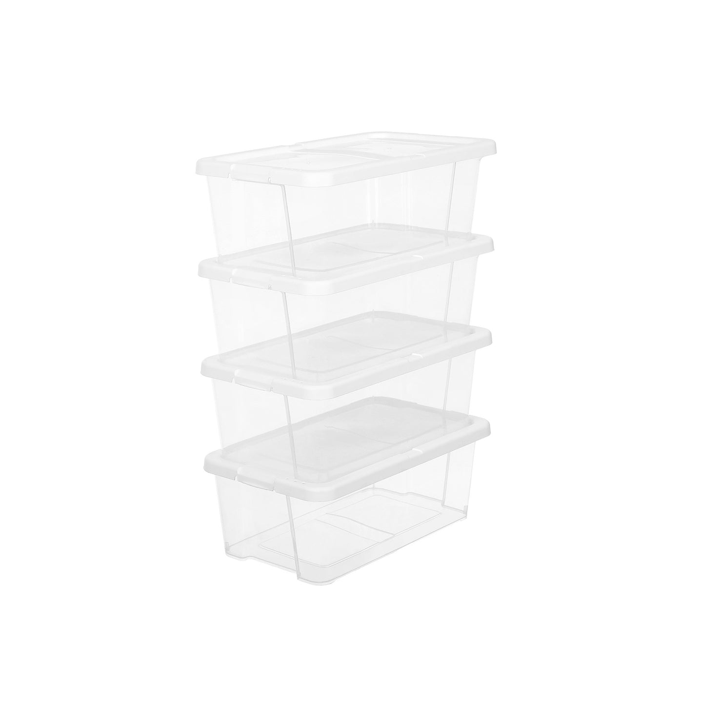 12 Set Shoe Boxes with Lids, Clear Transparent Stackable Versatile Storage Organiser, Sizes Up to UK 7.5, SONGMICS, 4
