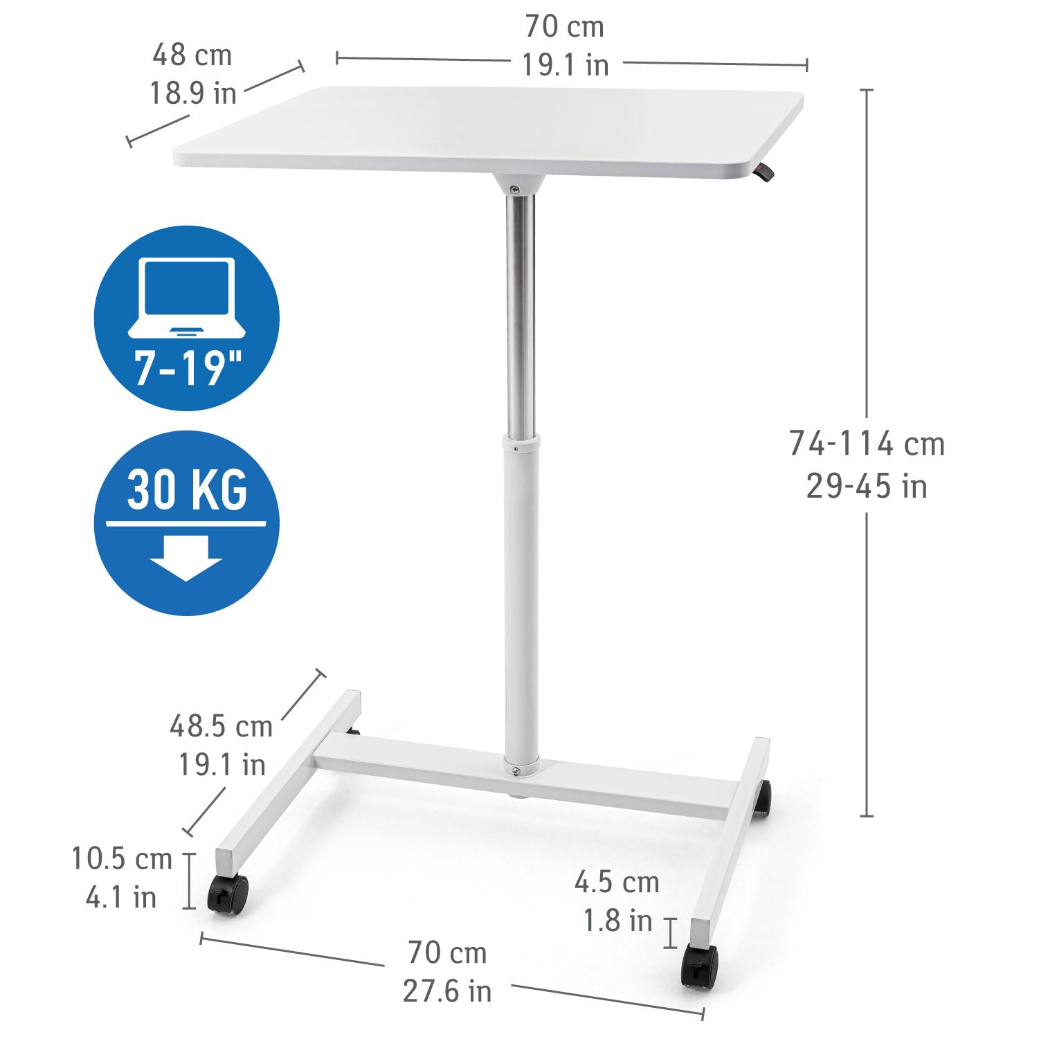 Laptop Desk with Compact Dimensions & Optimal Height