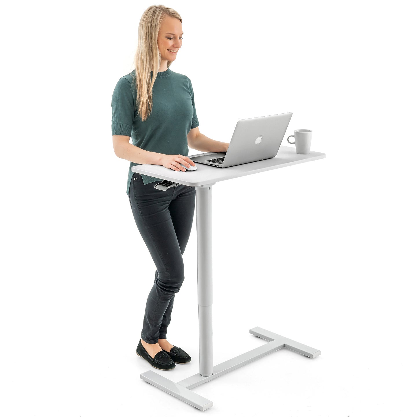 Sit-Stand Laptop Table on Wheels