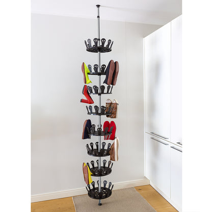 Extendable Rotating Shoe Storage for up to 48-Pairs, Shoe Storage Carousel