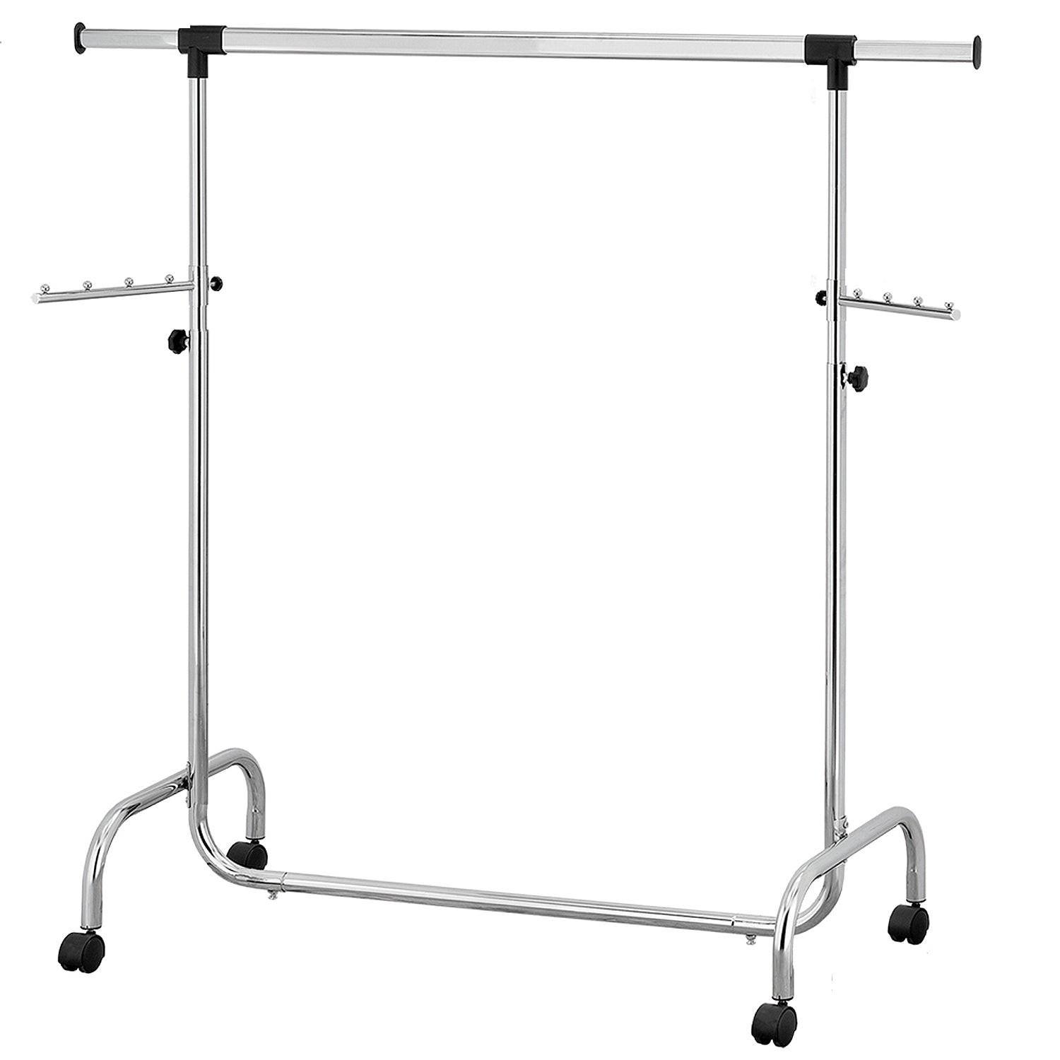 Tatkraft Falcon - Sturdy and Big Clothes Rack on Wheels, Extendable Length and Height, Easy to Assemble