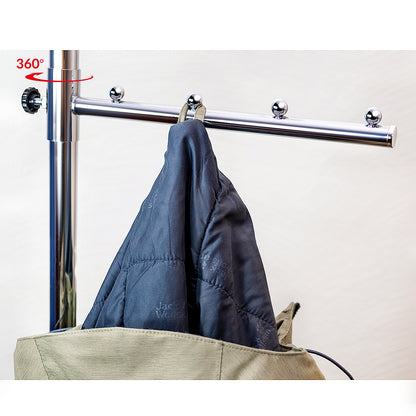 Tatkraft Falcon - Sturdy and Big Clothes Rack on Wheels, Extendable Length and Height, Easy to Assemble
