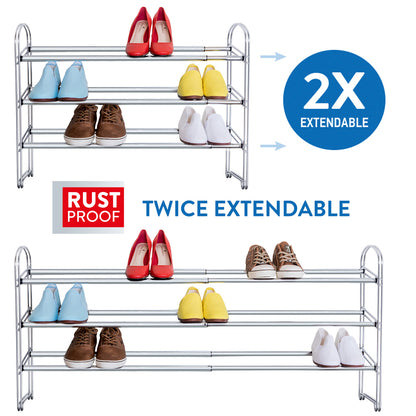 3 Tier Adjustable Shoes Rack  Sturdy Shoe Storage Rack