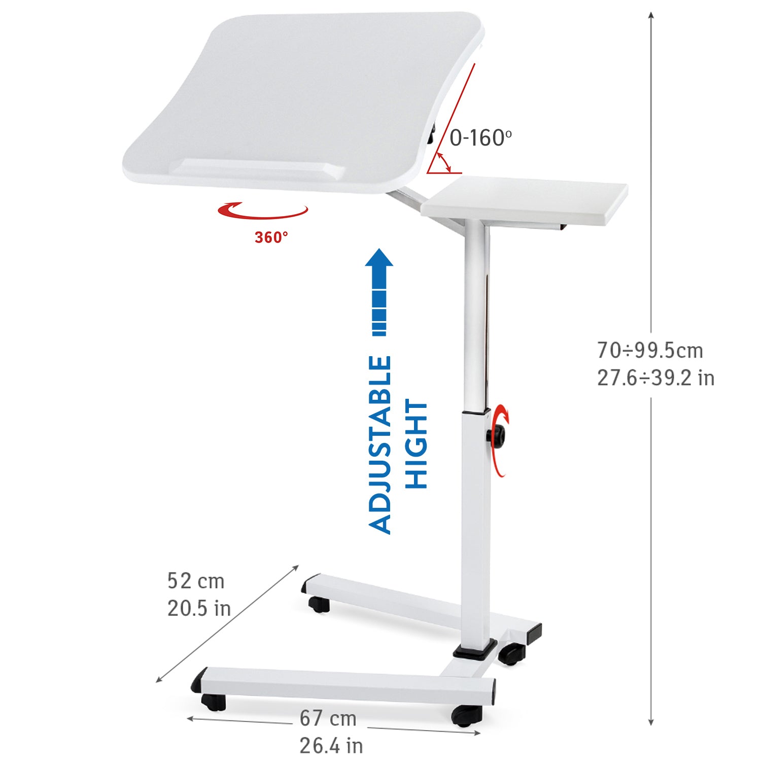 Height Adjustable Laptop Desk with Compact Dimensions