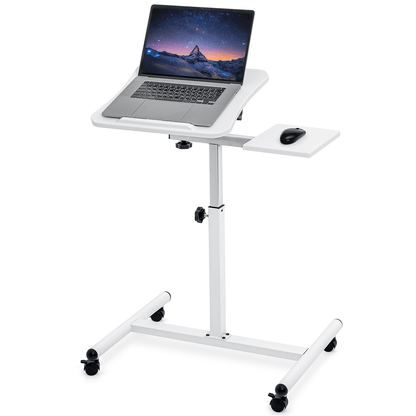 Ergonomic Sit-Stand Laptop Desk with Mouse Board on Wheels, Adjustable Height 72 – 110 cm, Tatkraft Bianca