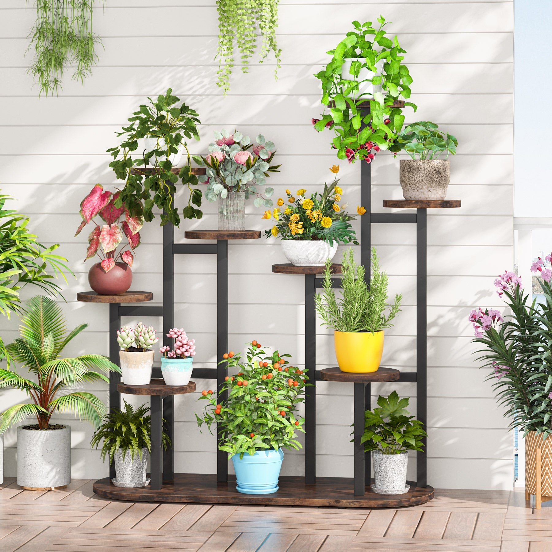 Plant Stand, Multi-Tiered 11 Potted Plant Shelf Flower Stands, Tribesigns, 5