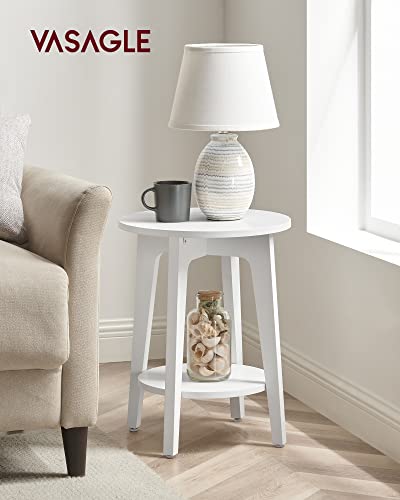 Round End Table with Fabric Baske, Bedside Table, Side Table, Coffee Table, Tea Table 1