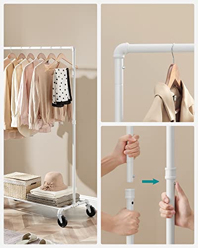 Clothes Rail, Clothes Rack on Wheels, Heavy-Duty Clothing Rail, Holds 90 kg, SONGMICS, 4