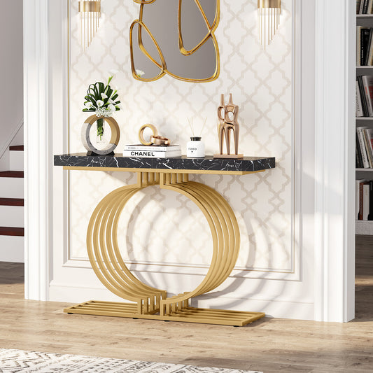 Console Table, 40 inch Entryway Sofa Table with Gold Base Tribesigns