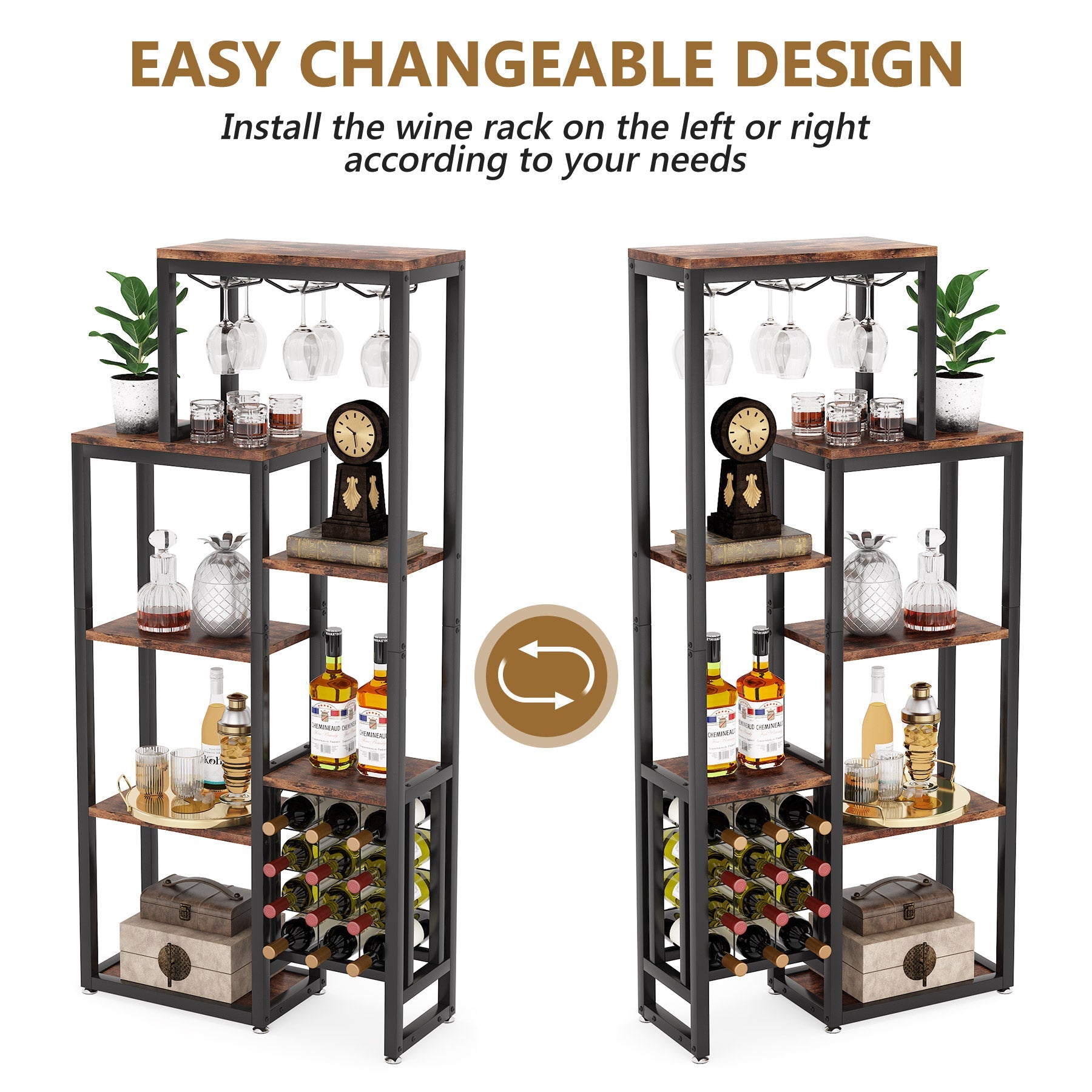 Tribesigns Rack, 5-Tier Freestanding Wine Display Shelf Tribesigns