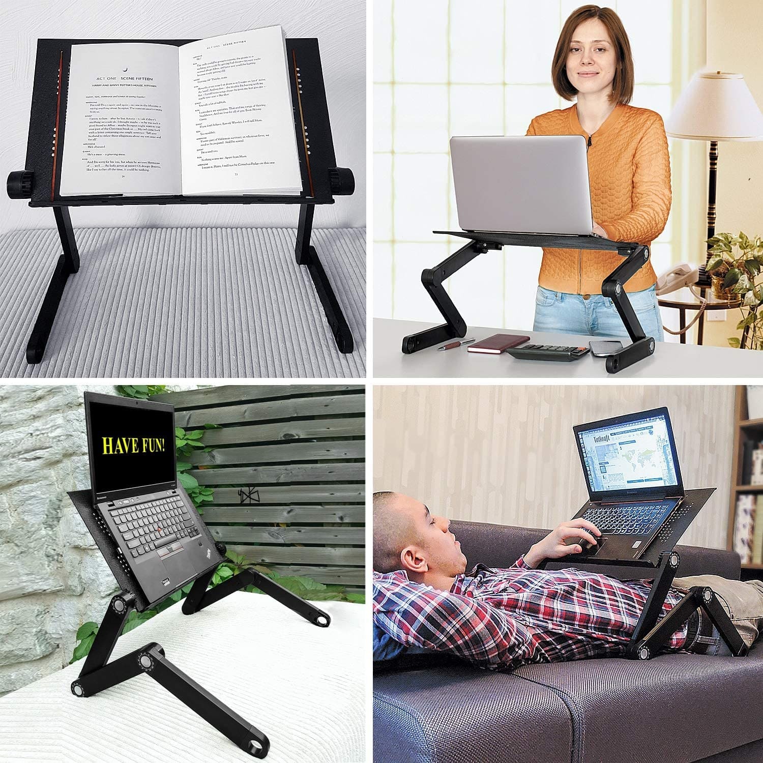 Laptop Stand, Laptop Stand for Desk, Laptop Stand for Bed, Adjustable Laptop Stand, Folding, WonderWorker Newton, 3