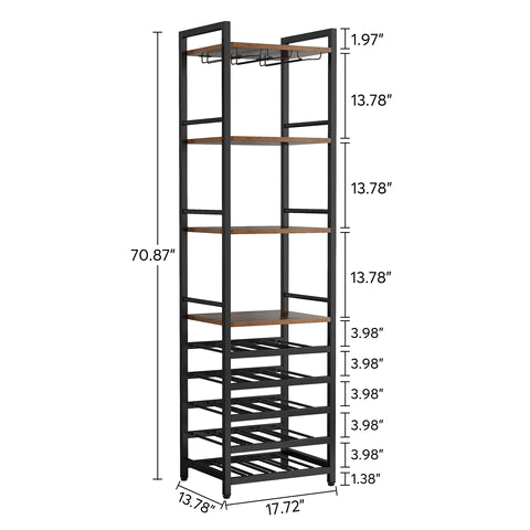 Tribesigns Rack, 9 Tier 20 Bottle Wine Bar Cabinet with Glass Holder Tribesigns