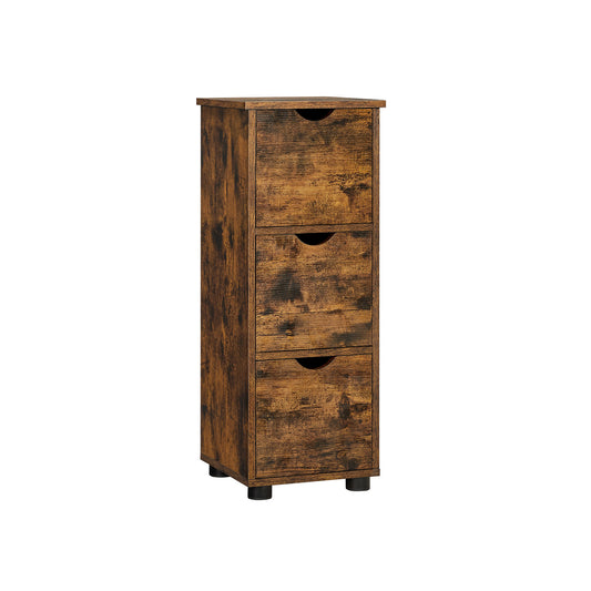 Bathroom Floor Cabinet, Slim Storage Unit 3 Drawers, 30 x 30 x 80 cm, for Bathroom, Living Room, Bedroom, Kitchen