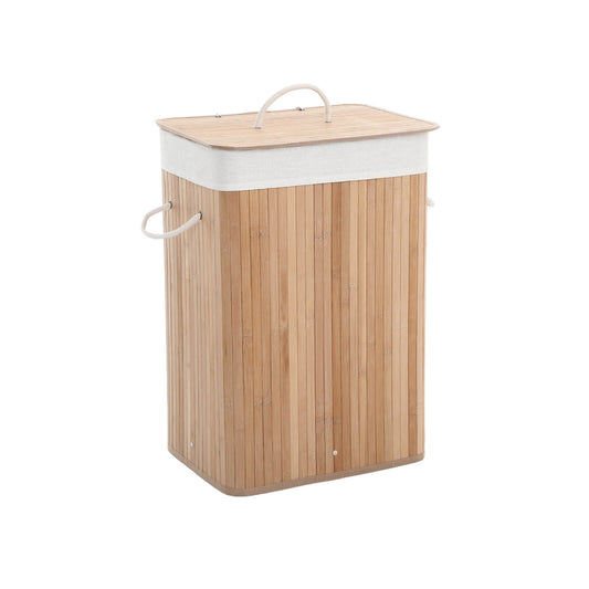 Bamboo Laundry Basket, XL Foldable Storage Hamper with Removable Washable Lining, 72L, 40 x 30 x 60 cm, Natural, 1