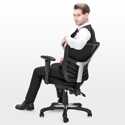 Office chair, ergonomic office chair, Height Adjustable Backrest, black office chair, Computer Chair, Nylon - SONGMICS