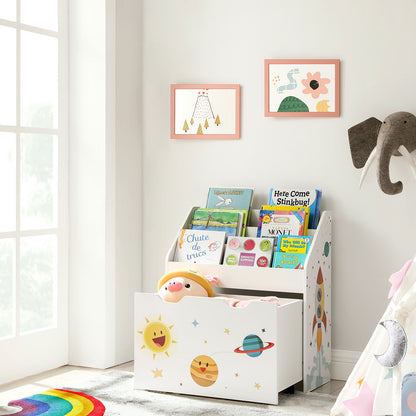Toy Organiser, Children’s Bookshelf with 3 Shelves, Removable Storage Box with Wheels, Multipurpose, SONGMICS, 2