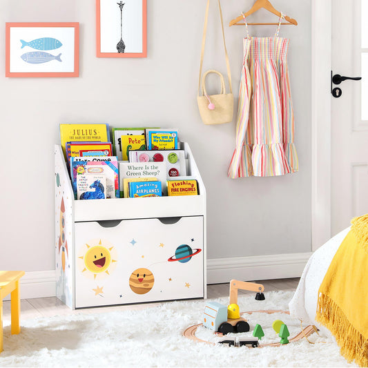 Toy Organiser, Children’s Bookshelf with 3 Shelves, Removable Storage Box with Wheels, Multipurpose, SONGMICS, 1