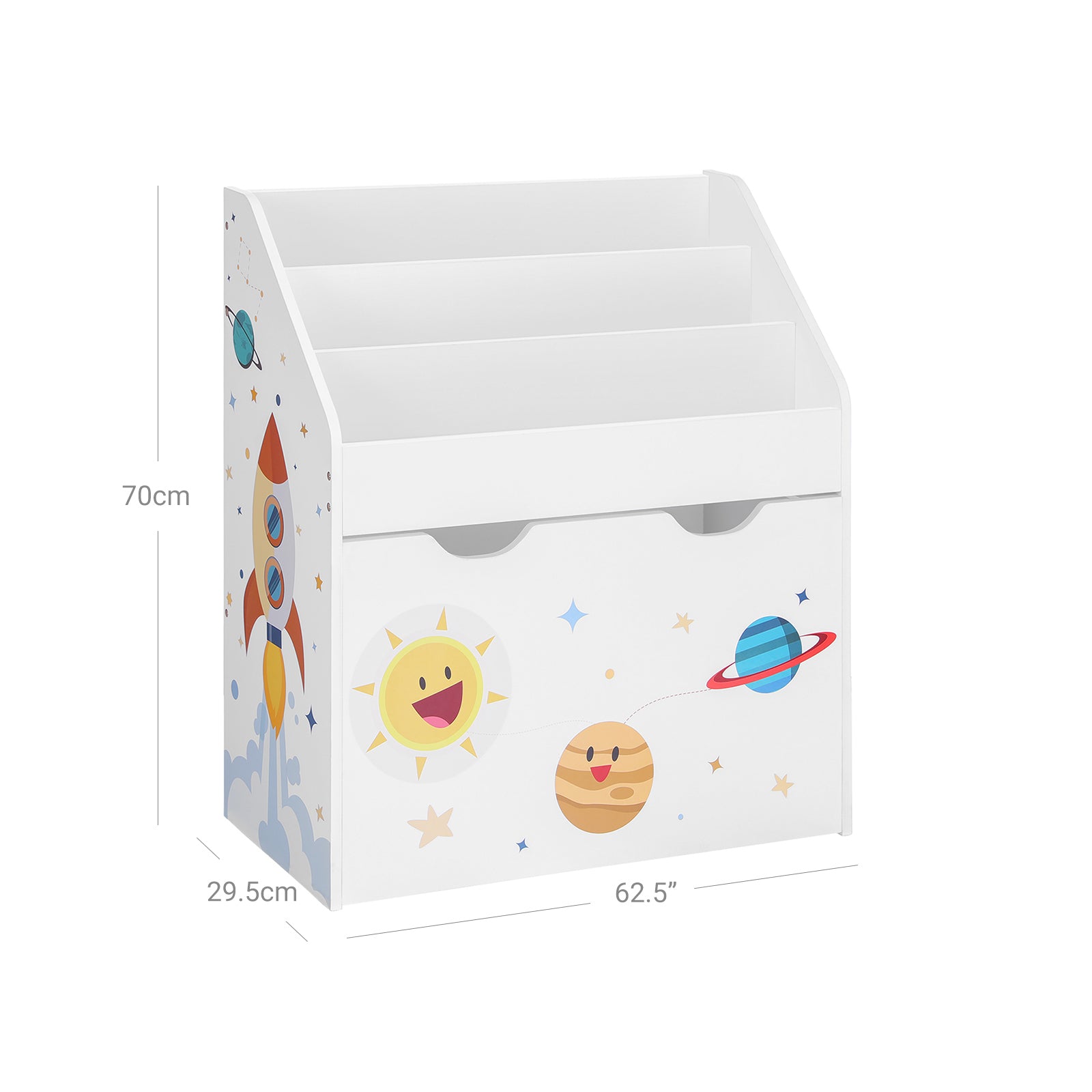 Toy Organiser, Children’s Bookshelf with 3 Shelves, Removable Storage Box with Wheels, Multipurpose, SONGMICS, 6