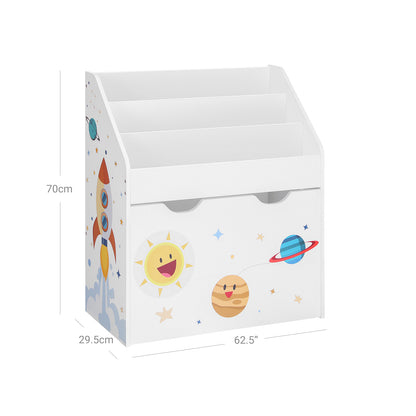 Toy Organiser, Children’s Bookshelf with 3 Shelves, Removable Storage Box with Wheels, Multipurpose, SONGMICS, 6