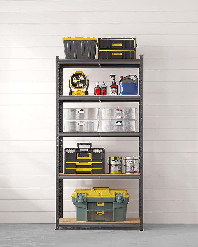 SONGMICS - 5-Tier Shelving Unit, Steel Shelving Unit for Storage, Bolt ...