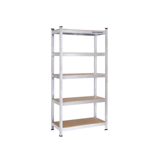 Heavy-Duty Shelving, Storage Rack for Basement, Garage and Warehouse, Galvanized Metal Rack with 5 Shelves