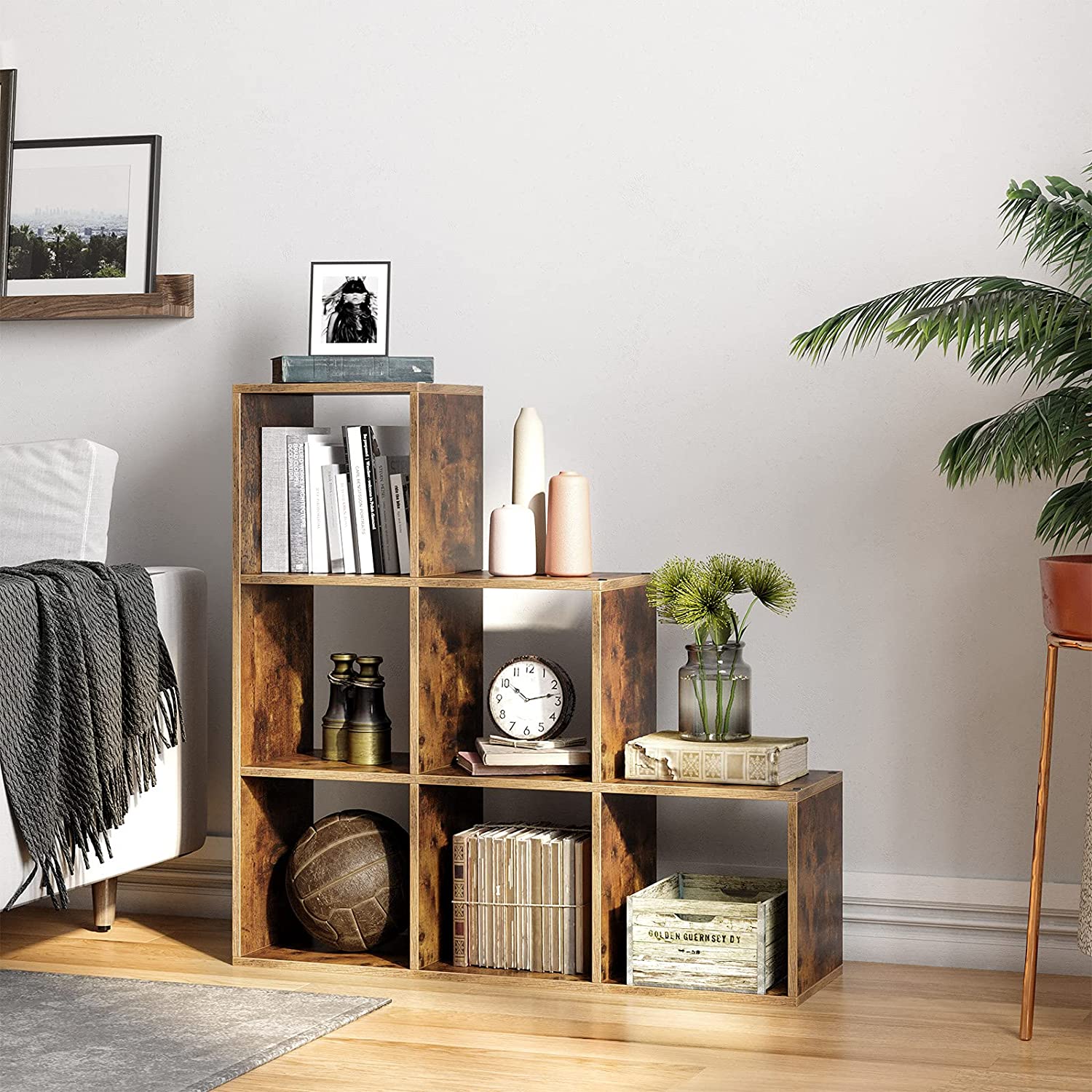 Tree Bookshelf, Floor Standing Bookcase, Wooden Shelves, Corner Bookshelf Tree, Cube Storage Shelf 2