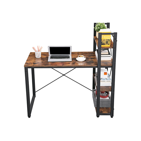 Computer Desk, 120 cm Writing Desk with Storage Shelves on Left or Right, Stable, Easy Assembly, for Home Office